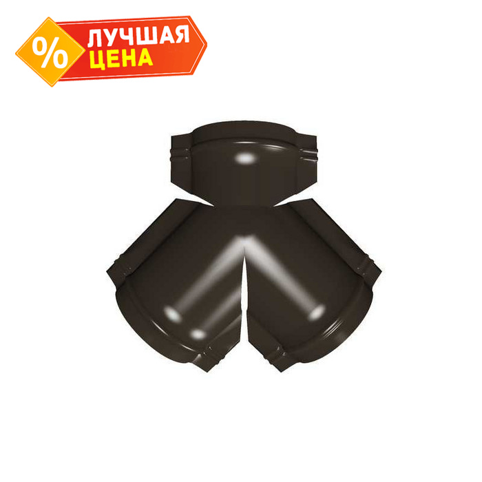 Тройник Y конька полукруглого Drap ST с пленкой RR 32 темно-коричневый
